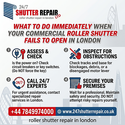 What to Do Immediately When Your Commercial Roller Shutter Fails to Open in London